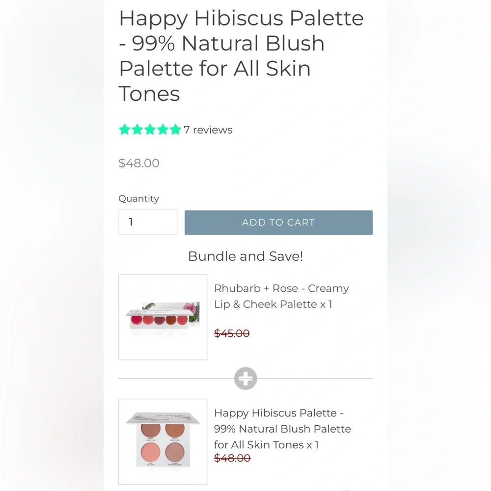 SERAPHINE BOTANICALS Happy Hibiscus Blush + Contour Palette 4 Shades